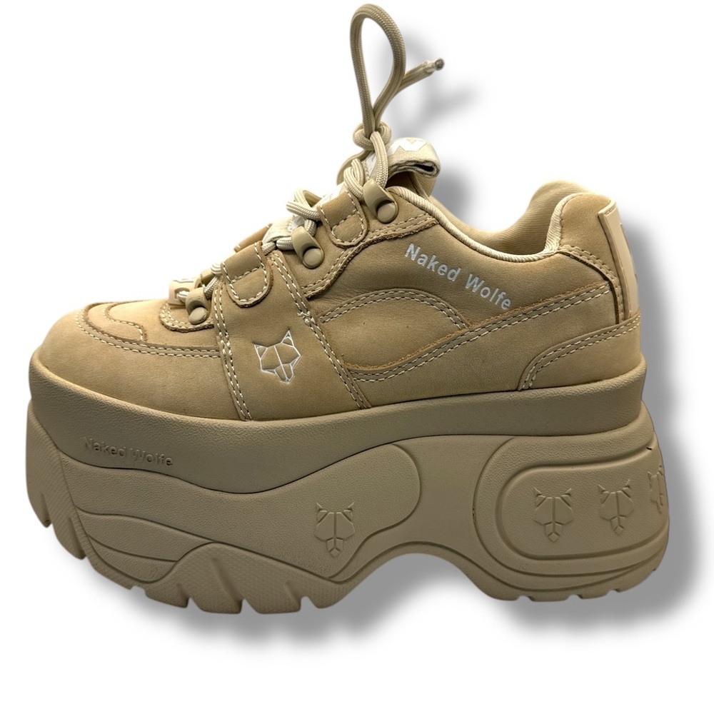 Naked Wolfe Beige Chunky Sneakers